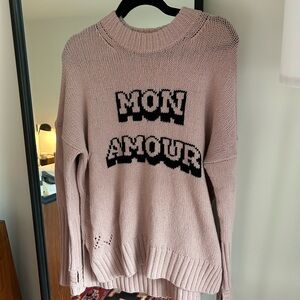 Zadig & Voltaire - Pink 'Mon Amour' Sweater - Size Small